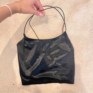 Black Satin Women's Top